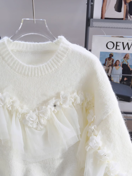 Design Nischennetz Spleißen süßer Pullover ED0920