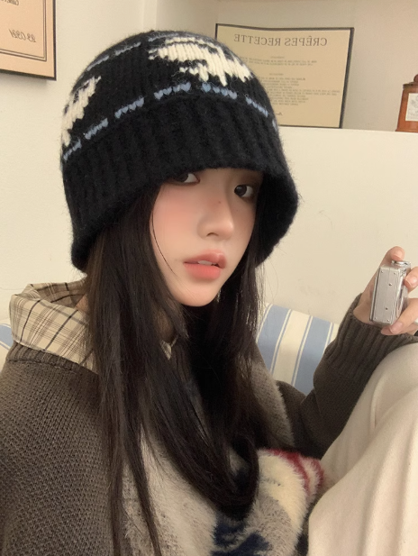 Black Vintage Knit Hat ED0923