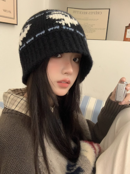 Black Vintage Knit Hat ED0923