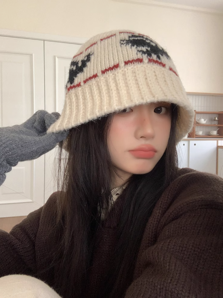 Black Vintage Knit Hat ED0923