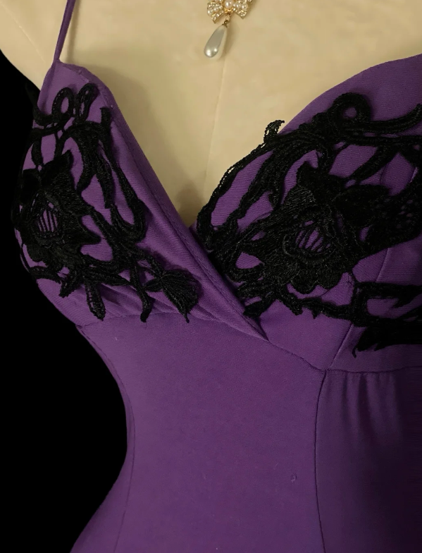 Chic Purple Prom Dress Mermaid Chiffon Dress for Party Straps Evening Dress ED09247