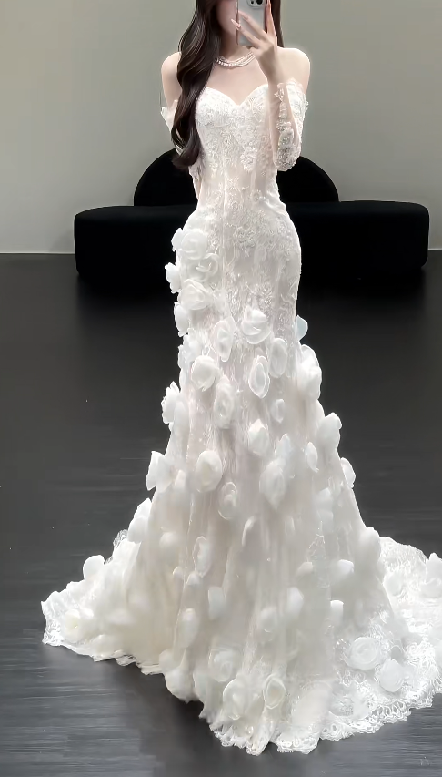 Timeless Sweetheart Mermaid Wedding Dress Lace Bridal Gown White Bridal Dress ED09276