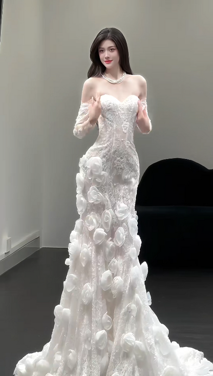 Timeless Sweetheart Mermaid Wedding Dress Lace Bridal Gown White Bridal Dress ED09276