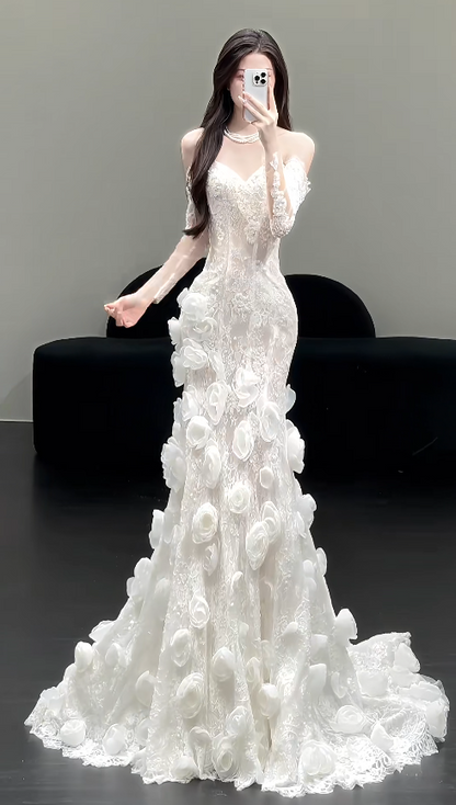 Timeless Sweetheart Mermaid Wedding Dress Lace Bridal Gown White Bridal Dress ED09276