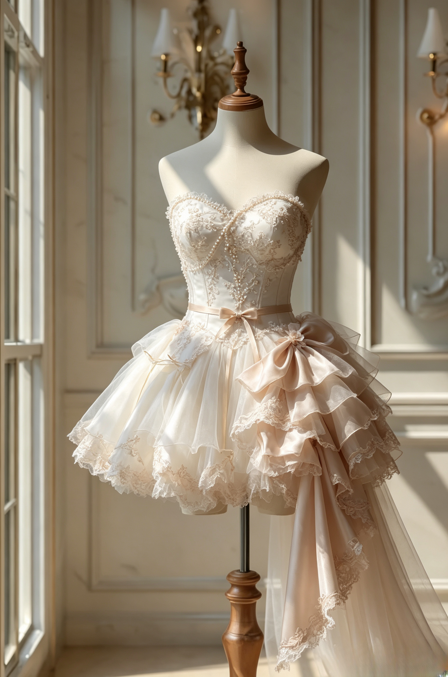 Fairy Ivory Birthday Dress Sweetheart A-Line Dress for Party Chiffon Hoco Dress ED09284