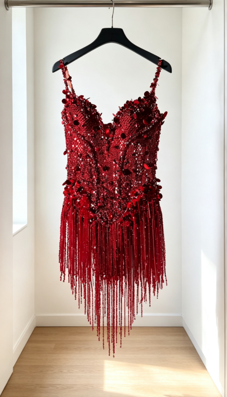Fashion Burgundy Birthday Dress Träger Scheath-Kleid für Party Perlenquaste Hoco-Kleid ED09288