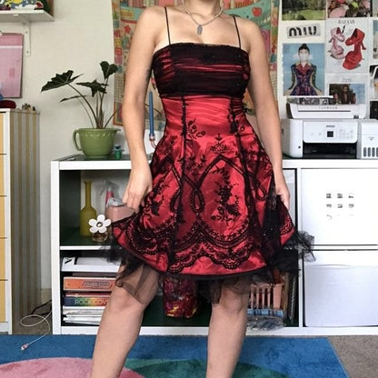Vintage Burgundy Hoco Dress Straps A-Line Dress for Party Chiffon Beaded Birthday Dress ED09301