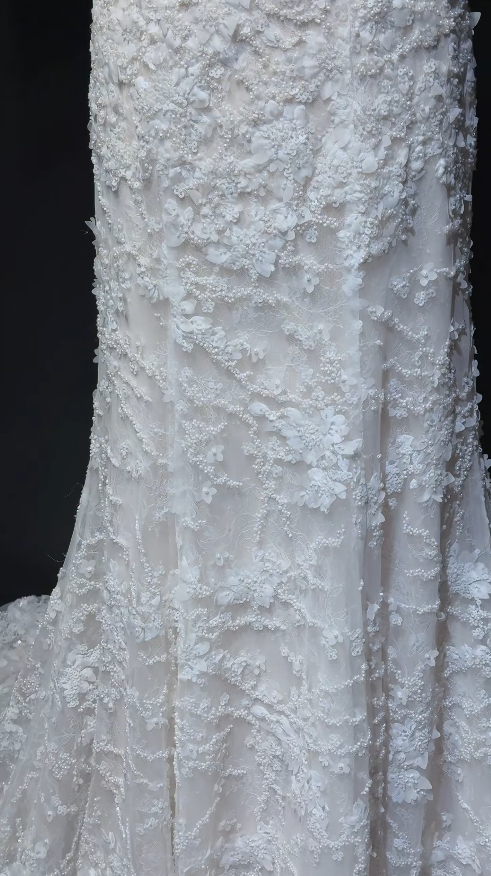 Gorgeous White Wedding Dress Sweetheart Tulle Beaded Birdal Dress Mermaid Bridal Gown ED09331