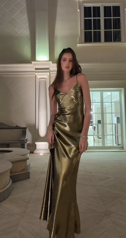 Fashion Green Prom Dress Sheath Wedding Guest Dress Straps Satin Dress Evening Dress ED09356