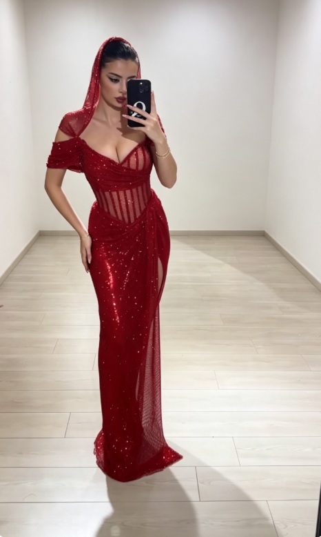 Chic Burgundy Prom Dress Sweetheart Sheath Tulle Long Evening Dress ED09392