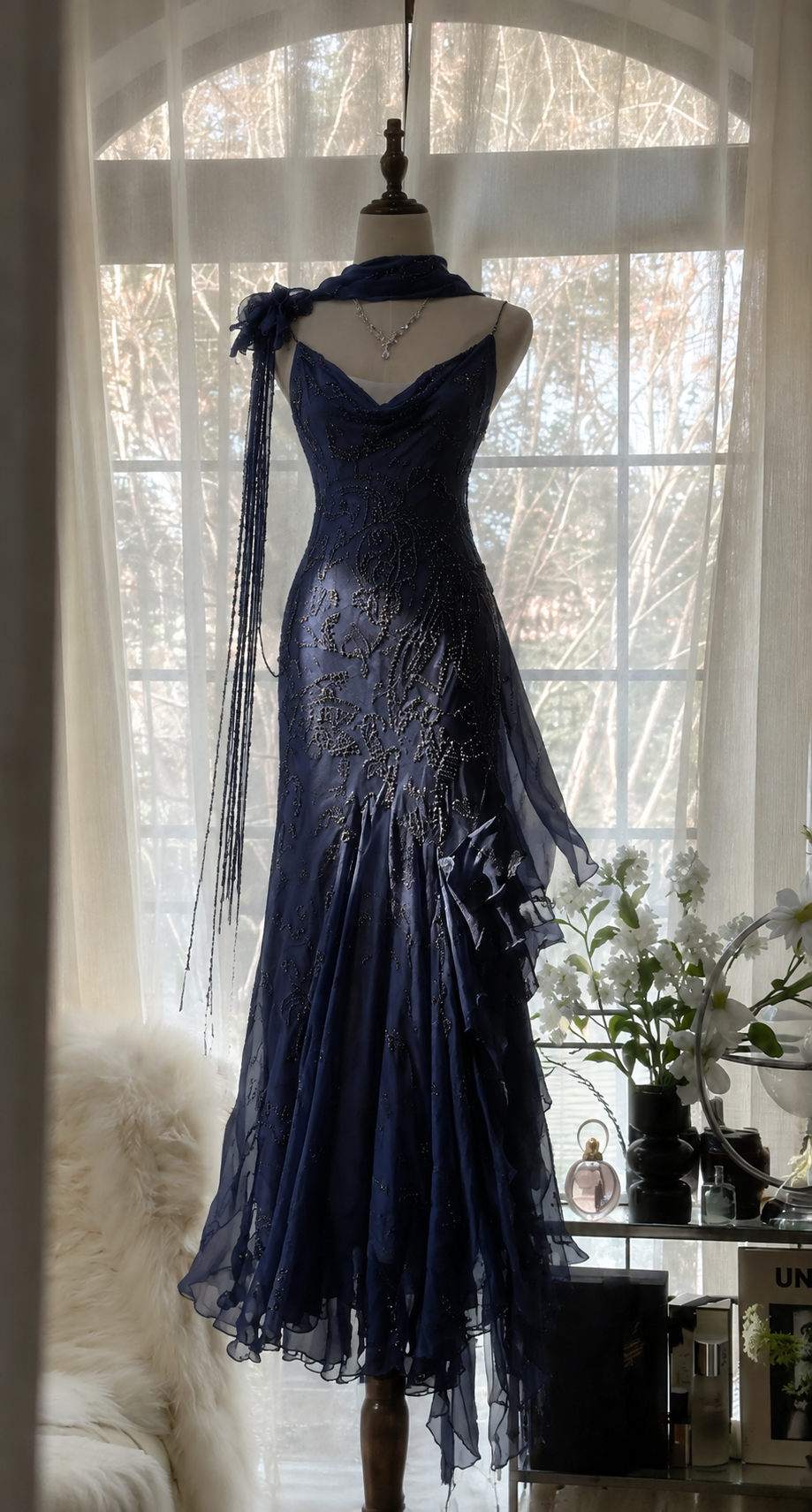 Elegantes dunkelrotes Ballkleid mit Trägern, Etui-Form, Chiffon und Perlenbesatz Abendkleid ED09393