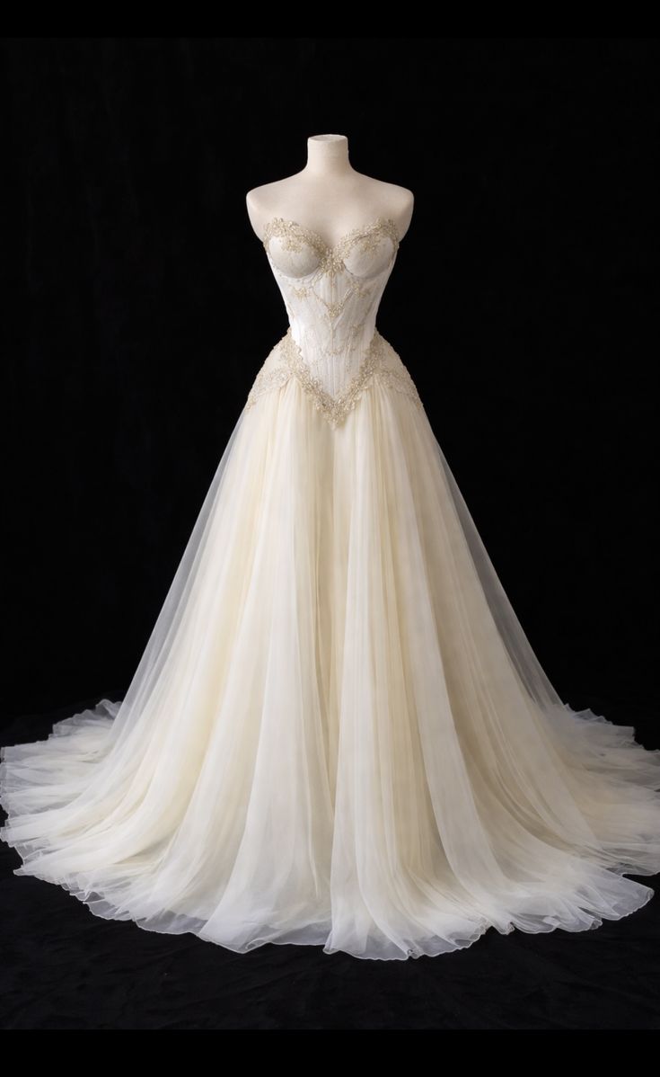 Einfaches elfenbeinfarbenes A-Linien-Hochzeitskleid aus Tüll, ärmelloses Sweetheart-Brautkleid ED09409