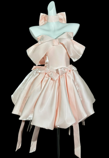 Cute Pink Hoco Dress Off-shoulder A-Line Birthday Dress Satin Dress for Party ED09416