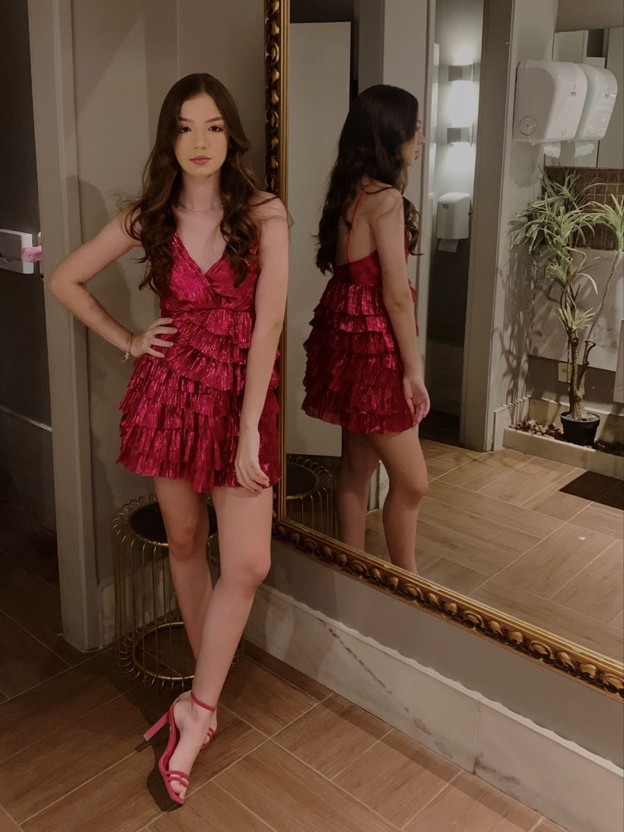 Robe de soirée bordeaux style Hoco en satin avec col en V, coupe trapèze, pour anniversaire ED09538