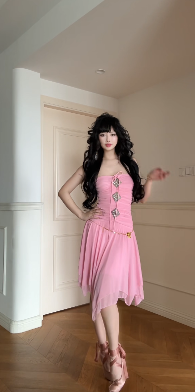 Vintage Pink Short Homecoming Dress Strapless Sheath Dress for Party Chiffon Birthday Dress ED09559