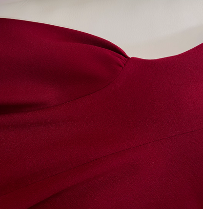 Burgunderrotes A-Linien-Abendkleid mit Spaghettiträgern, kurzes Homecoming-Kleid, ED0958