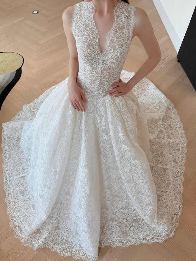 Timeless Halter A-Line Lace White Wedding Dress ED09593