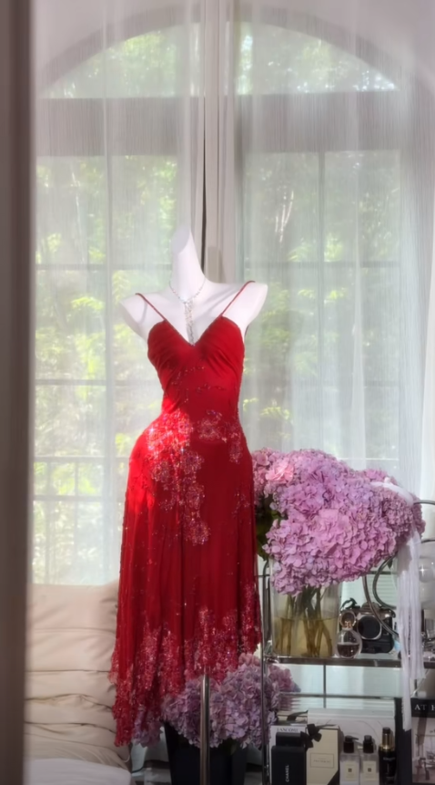 Cute Burgundy Short Homecoming Dress A-Line Chiffon Dress for Party Straps Birthday Dress ED09658