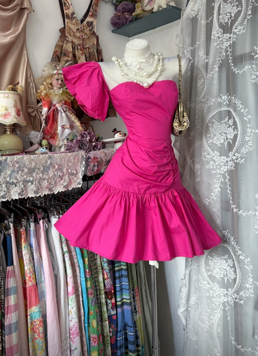 Sexy Hot PinkShort Homecoming Dress A-Line Birthday Dress Strapless Dress for Party  ED09673