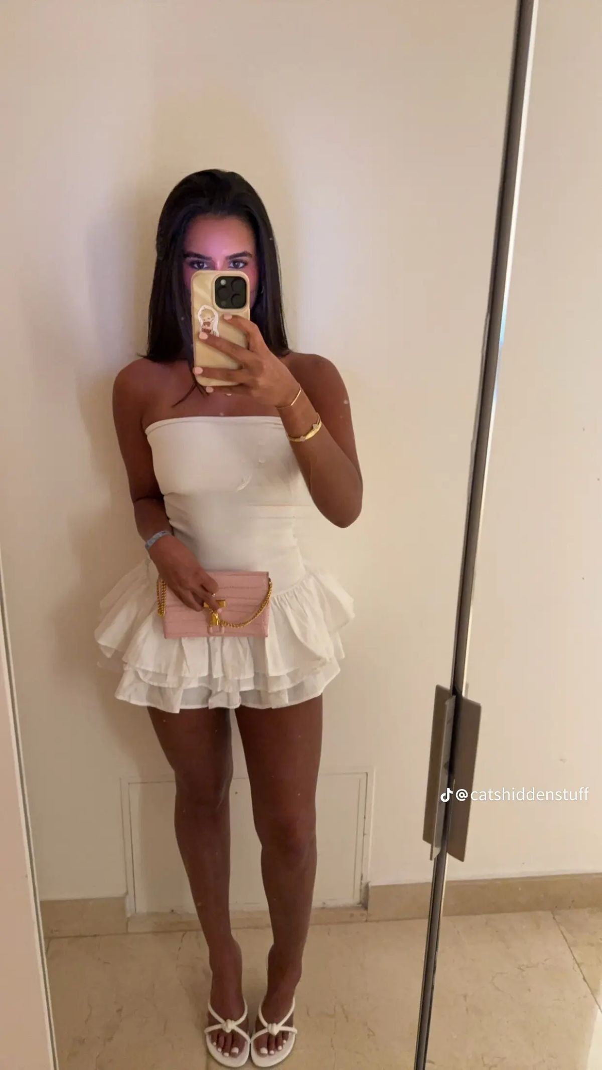 Robe de soirée courte blanche sexy Robe d'anniversaire trapèze Robe bustier pour fête ED09676