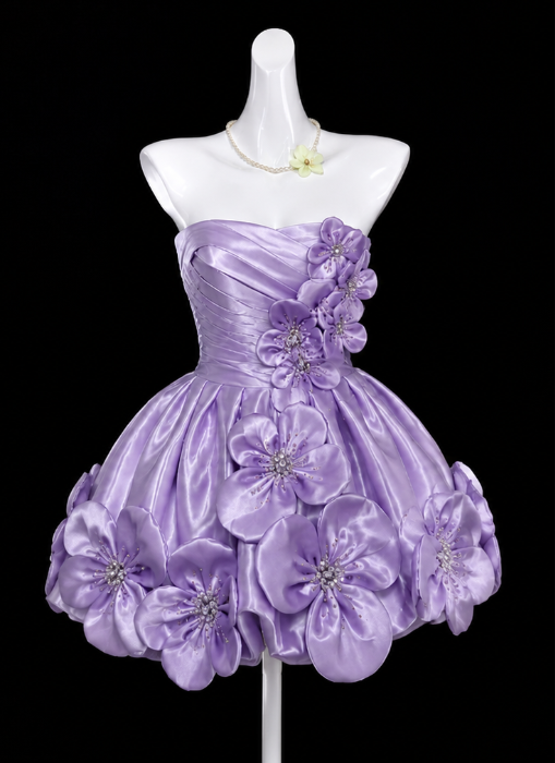 Sexy Lilac Short Homecoming Dress A-Line Birthday Dress Satin Dress for Party    ED09681