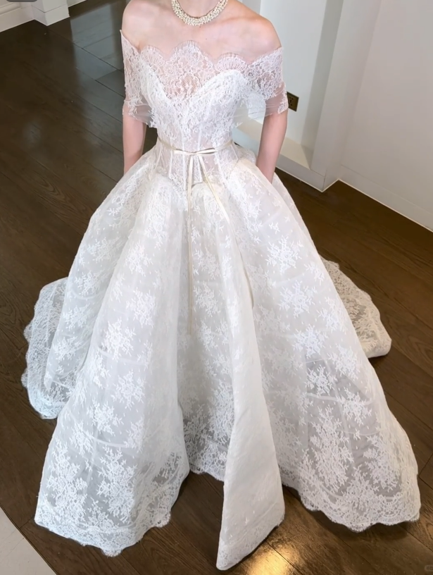 Modest White Strapless A-Line Wedding Dress for Bride ED09688