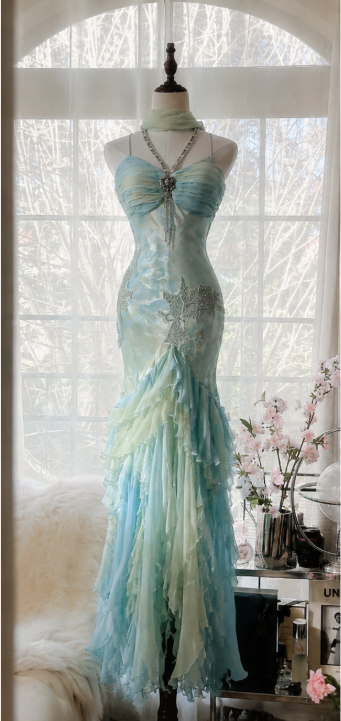 Robe de bal glamour violette fourreau perlé mousseline longue robe de soirée ED09696