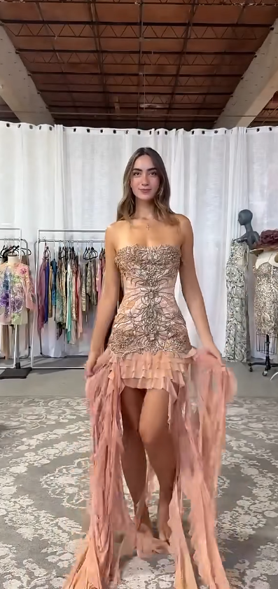 Sexy Pink Short Homecoming Dress Sheath Chiffon Birthday Dress ED09712