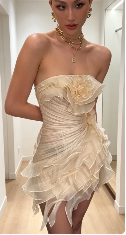 Sexy Champagne Short Homecoming Dress Sheath Tulle Birthday Dress ED09718