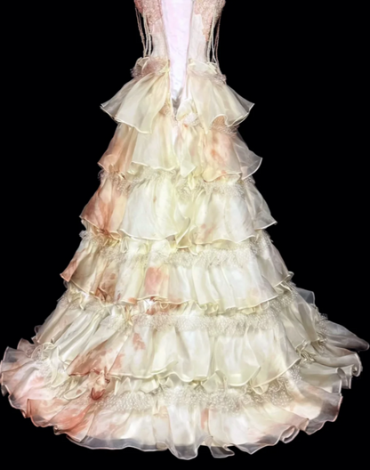 Robe de soirée longue A-Line en tulle rose fuchsia à bretelles ED09739