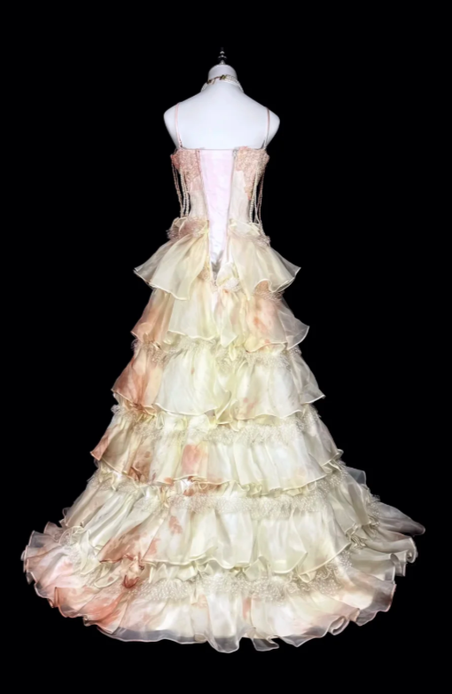 Robe de soirée longue A-Line en tulle rose fuchsia à bretelles ED09739