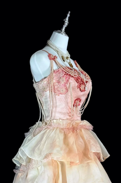 Robe de soirée longue A-Line en tulle rose fuchsia à bretelles ED09739