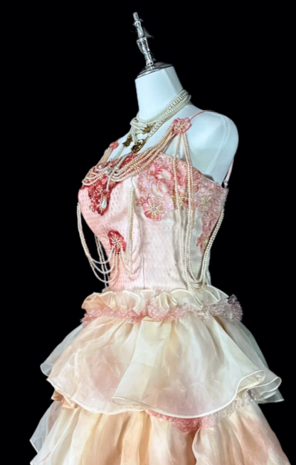 Robe de soirée longue A-Line en tulle rose fuchsia à bretelles ED09739