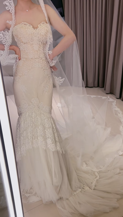 Chic White Bridal Gown Mermaid Lace Wedding Dress ED09753