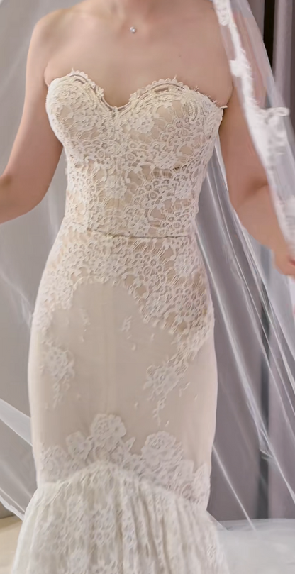 Chic White Bridal Gown Mermaid Lace Wedding Dress ED09753