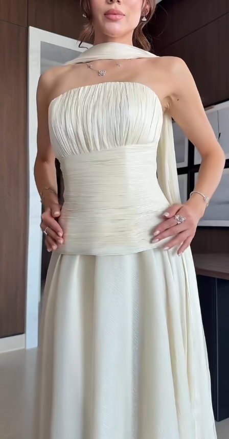 Chic White Bridal Gown Sheath Chiffon Wedding Dress ED09759