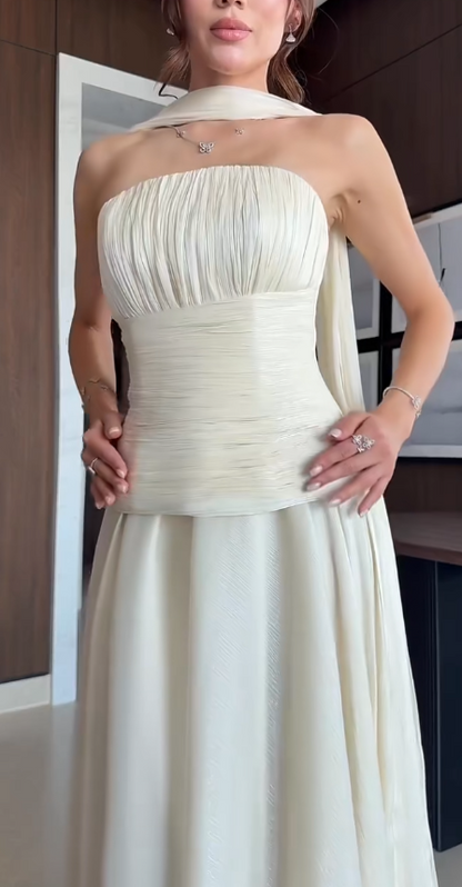 Chic White Bridal Gown Sheath Chiffon Wedding Dress ED09759