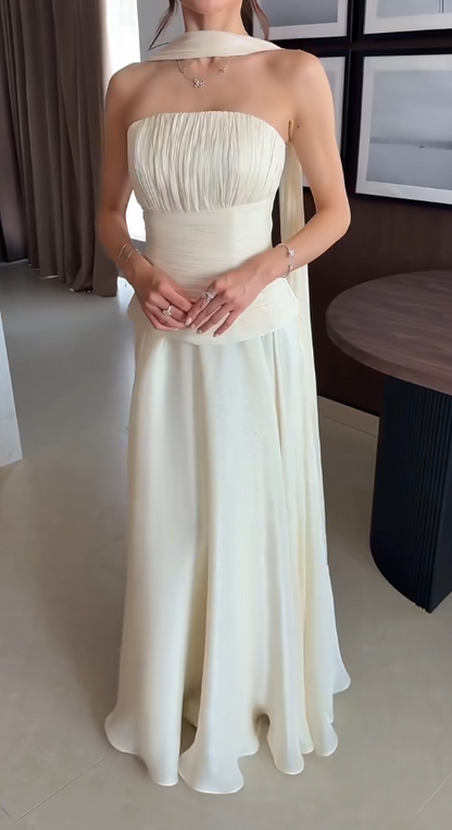 Chic White Bridal Gown Sheath Chiffon Wedding Dress ED09759
