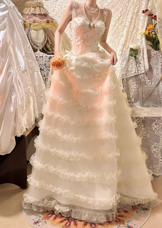 Chic White Bridal Gown A-line Chiffon Wedding Dress ED09761