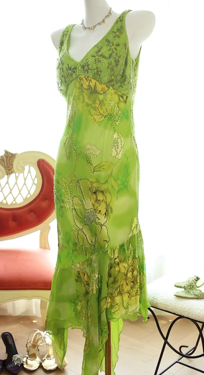 Glam Green Short Homecoming Dress Chiffon Sheath Birthday Dress ED09792