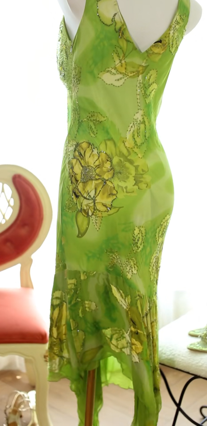 Glam Green Short Homecoming Dress Chiffon Sheath Birthday Dress ED09792
