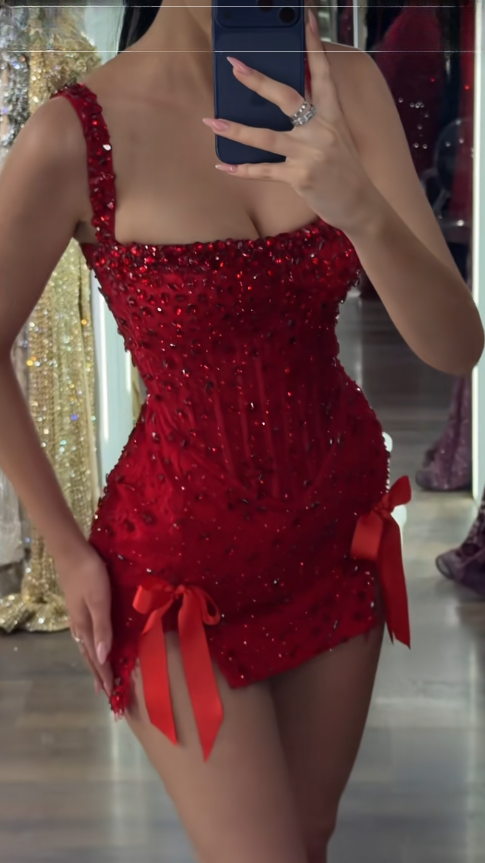 Pretty Burgundy Birthday Dress Sheath Satin Beaded Short Homecoming Dress ED09827