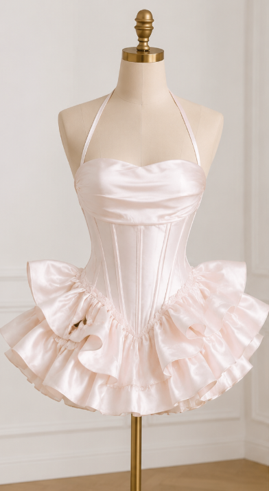Pretty Ivory Birthday Dress Sheath Satin Beaded Short Homecoming Dress ED09828
