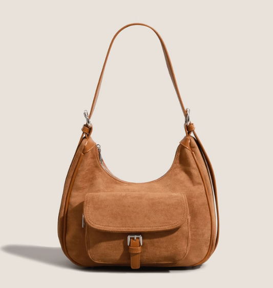 Wildlederhandtasche mit großem Fassungsvermögen, Umhängetasche ED0982