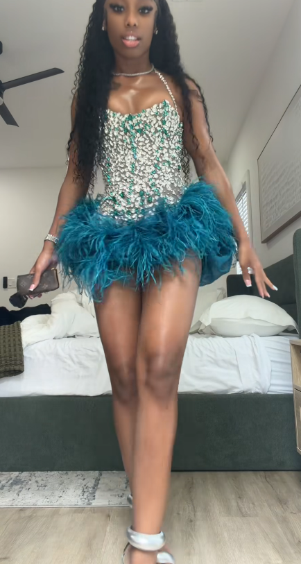 Pretty Teal Birthday Dress Sheath Beaded Short Homecoming Dress ED09840