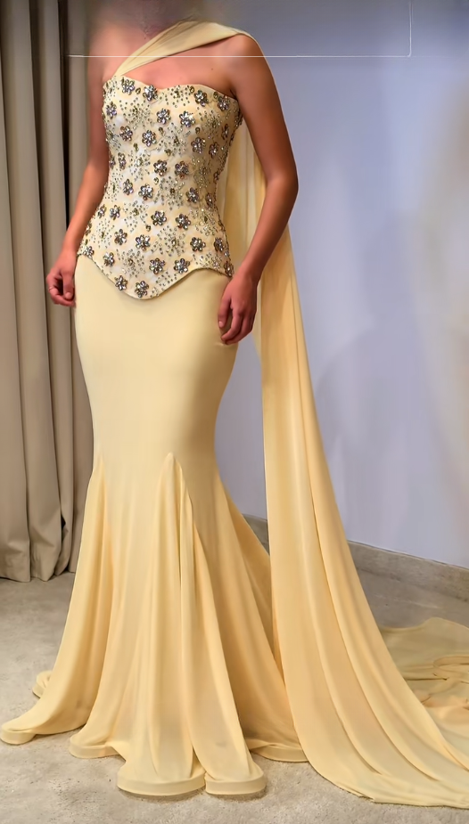 Chic Yellow Homecoming Dress Sheath Chiffon Birthday Dress ED09887