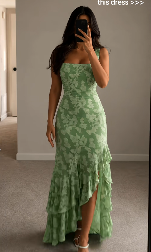 Robe Chic Verte de Bal Fourreau Dentelle d'Anniversaire ED09894