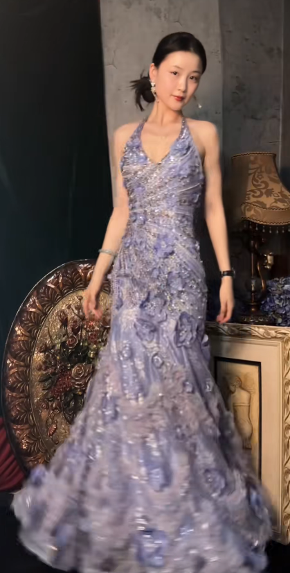 Chic Dusty Lavender Homecoming Dress Sheath Tulle Beaded Birthday Dress ED09899