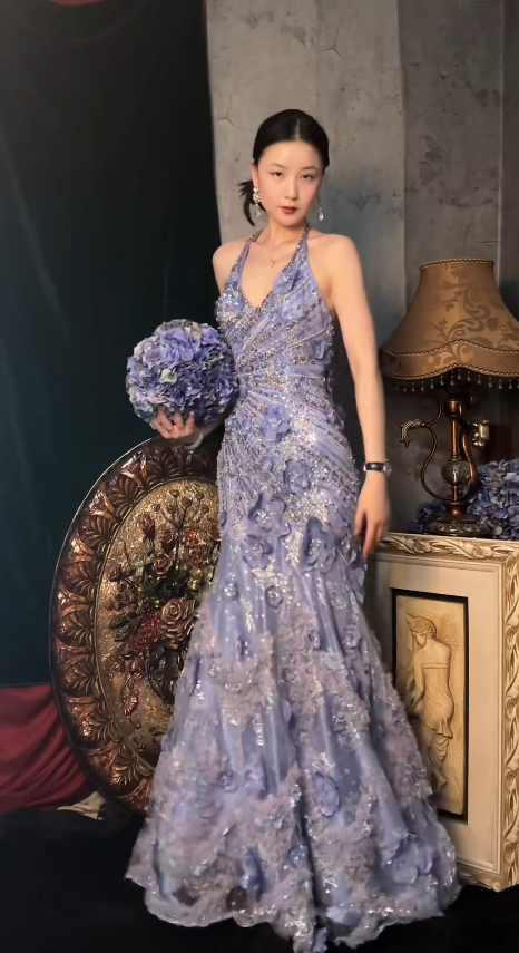 Chic Dusty Lavender Homecoming Dress Sheath Tulle Beaded Birthday Dress ED09899