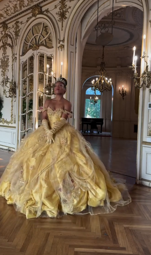 Chic Yellow Ball Gown Quinceanera Dress Tulle Sweet 16 Dress ED09905
